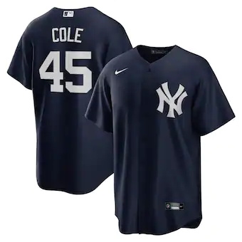 mens nike gerrit cole navy new york yankees alternate repli